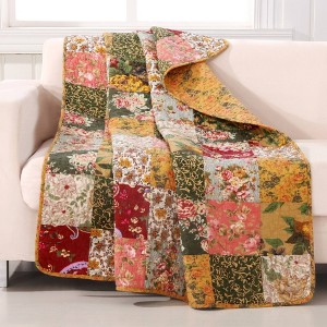 50"x60" Antique Chic Throw Blanket - Greenland Home Fashions: Cotton, Woven, Botanical Pattern, All Ages - 1 of 3