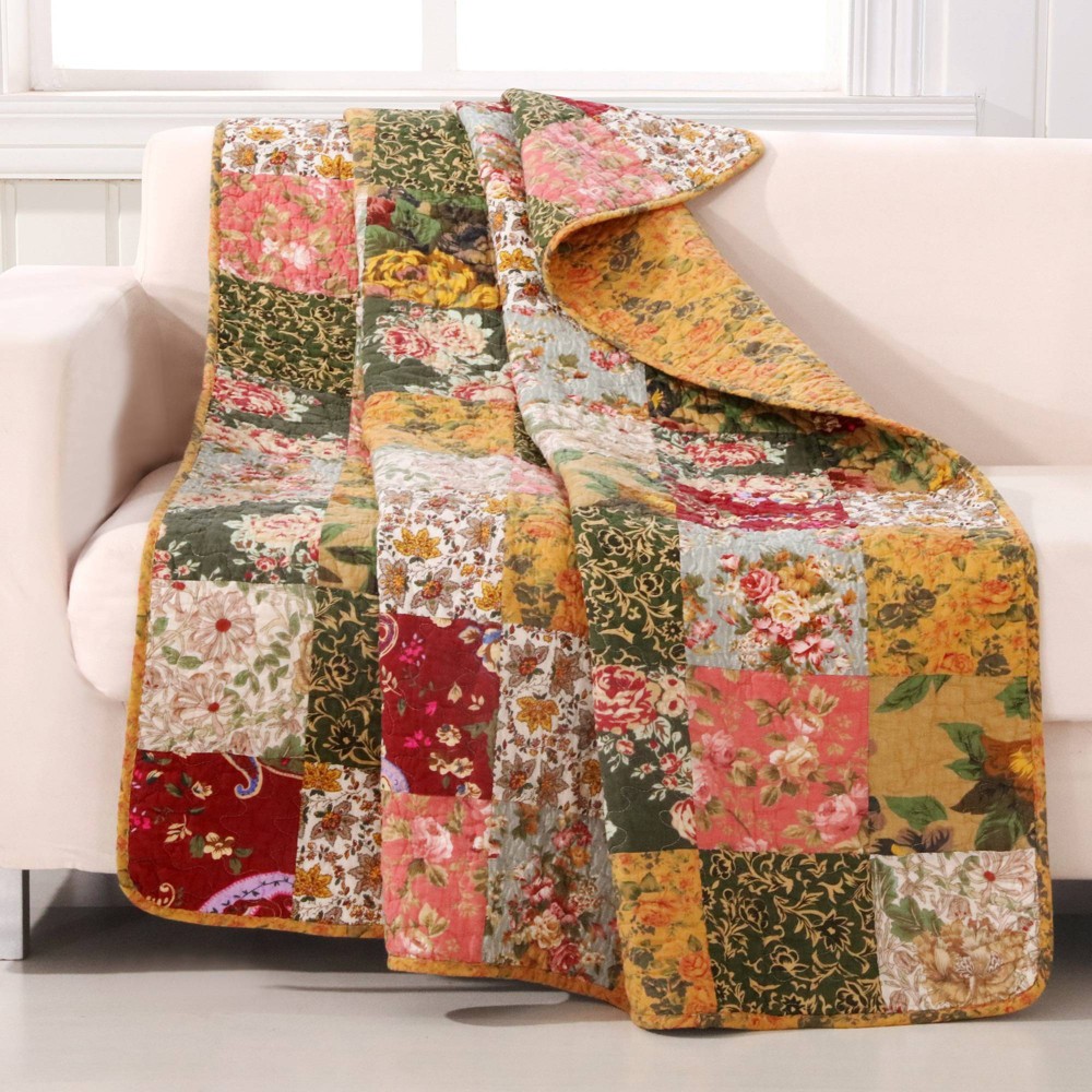 Photos - Duvet 50"x60" Antique Chic Throw Blanket - Greenland Home Fashions: Cotton, Woven, Botanical Pattern, All Ages