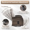Belord Outdoor Swivel Recliner Chairs Set of 4, Brown Wicker Recliner Patio Swivel Chair with Adjustable Reclining Back and Lifting Footrest - 3 of 4