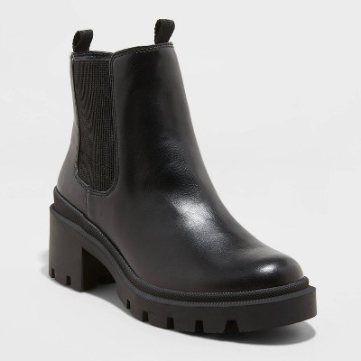 wide width combat boots with heel