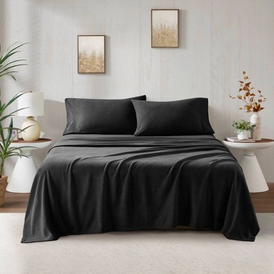 Elegant Solid Micro Fleece Sheet Set, All Season Bedding Sets, Cozy Home Textile fits Lux Bedroom Decor,Valentine's Day Gifts