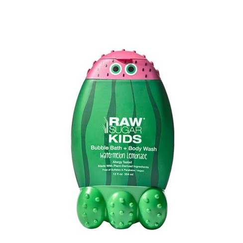 Raw Sugar Kids Bubble Bath + Body Wash - Watermelon Lemonade, 12 fl oz