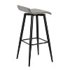 Set of 2 Ale Polyester/Steel Barstool Black/Gray - LumiSource: Modern Design, Herringbone Pattern, 29" Fixed Height - 4 of 4