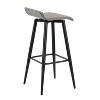 Set of 2 Ale Polyester/Steel Barstool Black/Gray - LumiSource: Modern Design, Herringbone Pattern, 29" Fixed Height - image 4 of 4