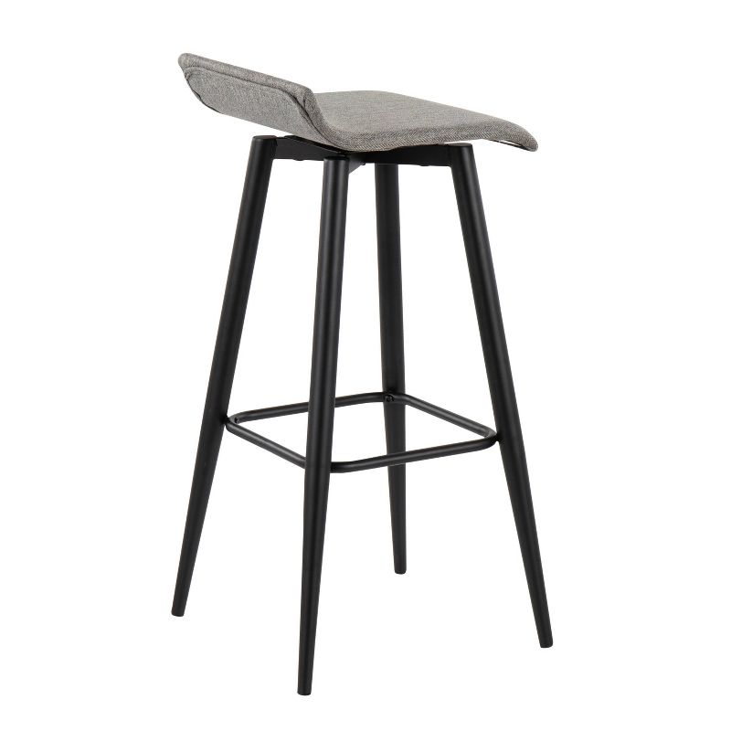 Set of 2 Ale Polyester/Steel Barstool Black/Gray - LumiSource, 5 of 12