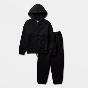 ふゆ TINYCOTTONS soll. sweat set Kids' Adaptive Fleece Hoodie and Jogger Pants Set - Cat & Jack