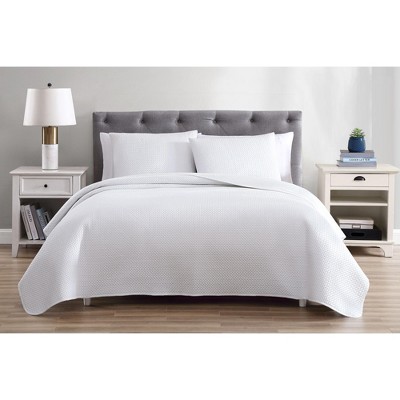Kate Aurora Basic Bedding Euro Chic 3 Piece Quilt & Pillow Shams Set , White - Queen — фото 7