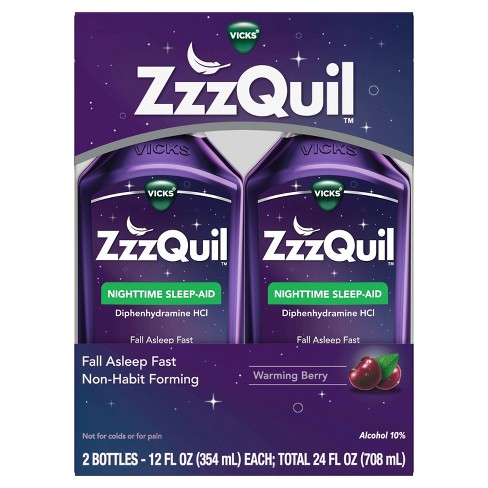 ZzzQuil Nighttime Sleep-Aid Liquid - Diphenhydramine HCl - Warming Berry Flavor - image 1 of 4