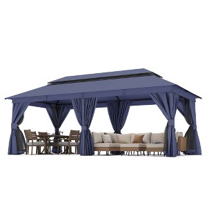 Decksplore 12'x20' Patio Gazebo with Double Roof, Mosquito Net & Privacy Screens - 1 of 4
