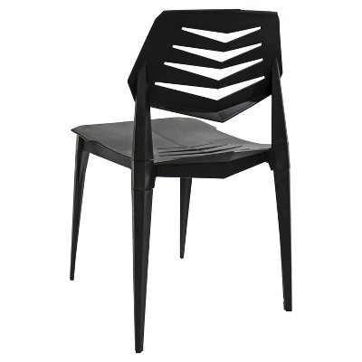 Matisse Black Polypropylene Armless Dining Chairs Set of 4