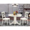 3 Piece Dinette Set - Round Kitchen Table & 2 Dining Chairs - Small Space Design - 2 of 4