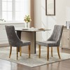 QingMoon Dining Chairs Set of 2, Fabric Upholstered Kitchen Chairs, Mid Century Modern Accent Chair with Solid Wood Legs for Dining Room - 2 of 4