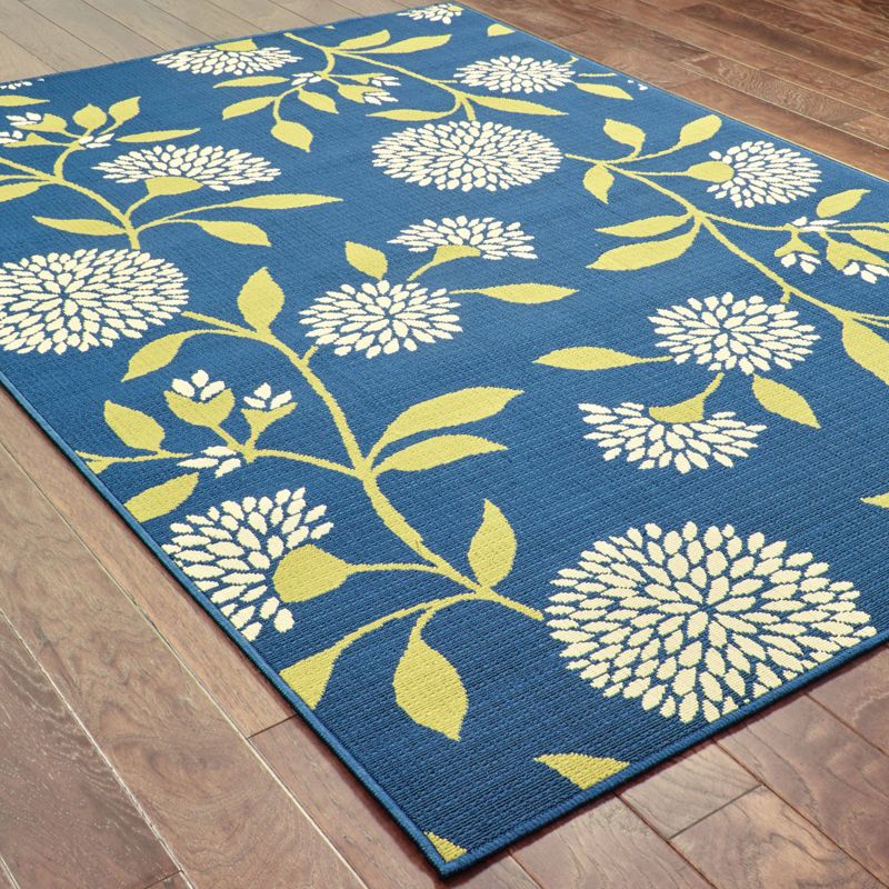 Cozumel Floral Patio Rug Blue/Green, 5 of 11