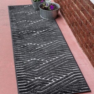 Sabrina Soto Outdoor Hudson Geometric Woven Area Rug - 1 of 3