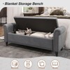 Storage Bed Bench, Faux Leather Upholstered Ottoman Foot Rest with Rolled Arms - 3 of 4