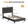 Bed Frame, Linen Upholstered Platform Bed Frame with Height Adjustable Headboard, Metal Frame - 2 of 4