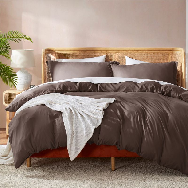 Nestl Soft Double Brushed Microfiber Duvet Cover Set with Button Closure, 1 of 11