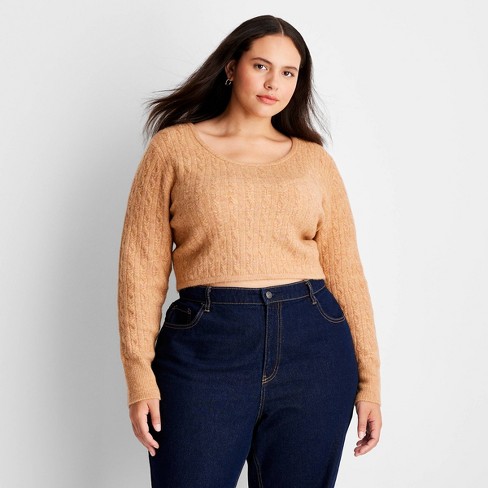 Women's Cropped Scoop Neck Sweater - Future Collective™ With Reese ...