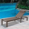 Outdoor Recliner Five Position Quilted Headrest Aluminum Chaise Lounge Brown - Crestlive Products - image 2 of 4
