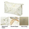 Unique Bargains Makeup Bag Cosmetic Travel Bag Make Up Brush Organizer Bag Marble Makeup Storage Toiletry Bag for Women 9"x3"x6" 1 Pcs - 3 of 4