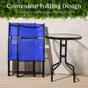 Best Choice Products 3-Piece Patio Bistro Dining Furniture Set w/ Round Textured Glass Tabletop, Folding Chairs - 4 of 4