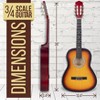 Pyle 3/4 Size 6-String Classic Acoustic Guitar with Digital Tuner & Accessory Kit - 36" Sunburst - 4 of 4