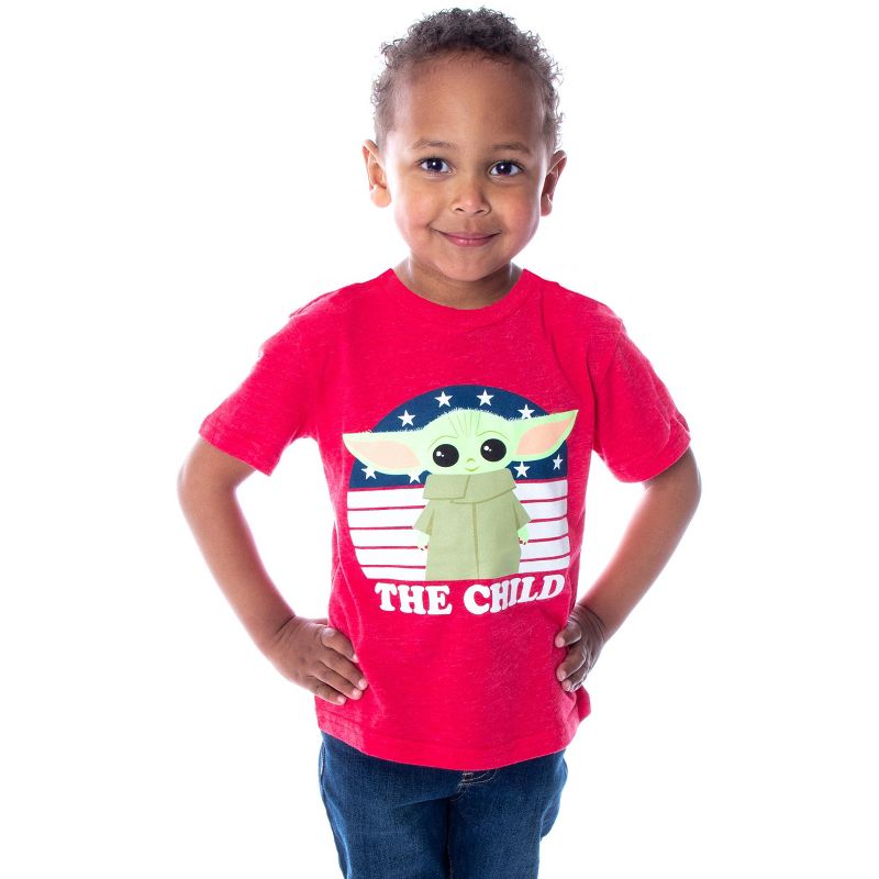 Star Wars Little Boys Yoda Character The Child Stars And Stripes T-Shirt Kids, 1 of 6