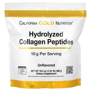 California Gold Nutrition Hydrolyzed Collagen Peptides, Type I & III, Unflavored, 1.01 lb (460 g) - 1 of 4