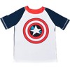 Marvel Avengers Spider-Man Captain America Hulk Iron Man Pullover Rash Guard & Swim Trunks Outfit Set Toddler to Big Kid - 2 of 4
