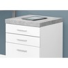 Monarch Specialties File Cabinet Rolling Mobile Storage Drawers Printer Stand Office Work Laminate Grey White Contemporary Modern - 3 of 4