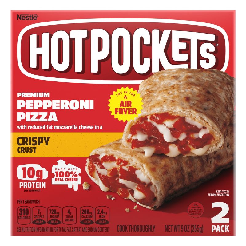 Hot Pockets Frozen Crispy Crust Premium Pepperoni Pizza - 9oz/2ct, 1 of 8