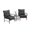 Ridstar 3-Piece Modern Outdoor Patio Set with Chairs and Coffee Table For Garden Patio-Grey - 2 of 4