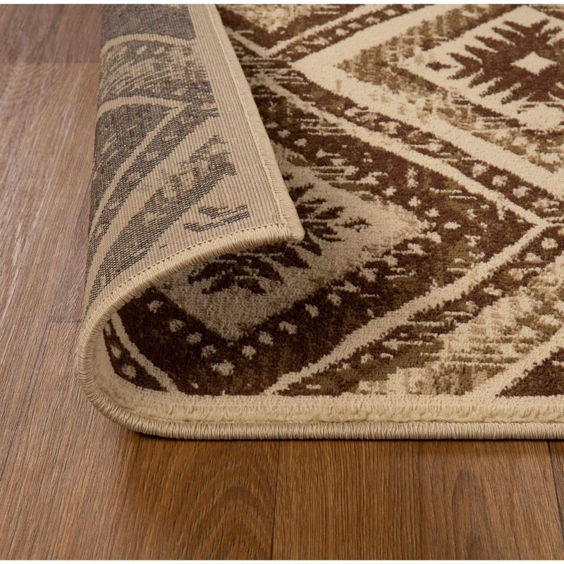 Farmhouse Rustic Diamonds Power-Loomed Living Room Bedroom Entryway Indoor Area Rug or Runner by Blue Nile Mills, 3 of 7