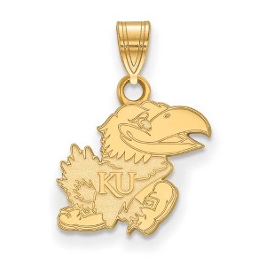 Black Bow Jewelry 14k Yellow Gold Kansas Jayhawks NCAA Small Pendant - 1 of 3