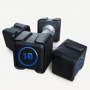 PU + Cast Iron Square Rubber-Coated Dumbbells (Single Unit Specification, 2 Units per Carton) - 10kg per Unit, 20kg per Carton，Strength exercise - 1 of 4