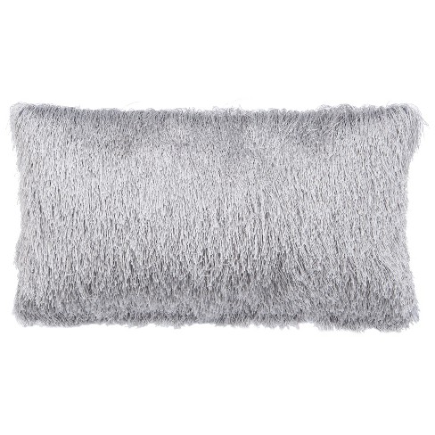 14x24 Oversized Chenille Textured Washed Woven Lumbar Throw Pillow White  - Evergrace : Target