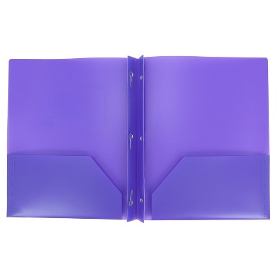 24 Pack Up & Up Poly 2 Pocket Portfolio with Prongs Folders Purple Target 