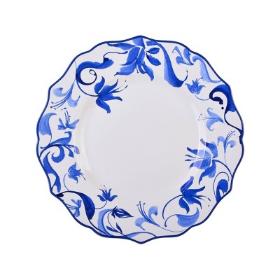 Ayla Blue and White Floral Porcelain 12-Piece Dinnerware Set