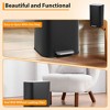 Bathroom Trash Can, 8 Gal/30L Stainless Steel Waste Bin, Soft-Close Lid, Narrow Step-on Garbage Bin - with Removable Plastic Inner Buckets (Black) - 2 of 4