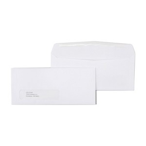 MyOfficeInnovations Gummed Business Envelope 4 1/8" x 9 1/2" White Wove 500/BX(SPL381937) - 1 of 4