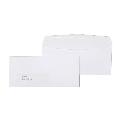 MyOfficeInnovations Gummed Business Envelope 4 1/8" x 9 1/2" White Wove 500/BX(SPL381937) - image 1 of 4