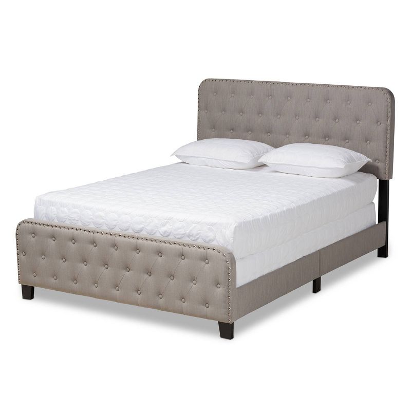 Annalisa Fabric Upholstered Button Tufted Panel Bed - Baxton Studio, 1 of 9