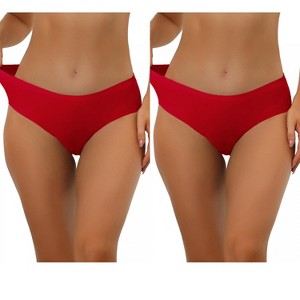 Allegra K Women's Unlined Comfortable No Show Elastic Waist Brief 2 Packs - 1 of 4