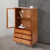 YIYIBYUS Retro Kitchen Sideboard with 2 Acrylic Doors, Freestanding Storage Organizer, Brown - 3 of 4