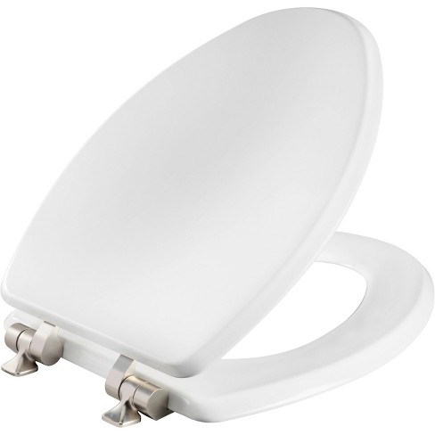 White wooden toilet seat deals soft close