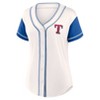 MLB Texas Rangers Women's Short Sleeve White Fashion Jersey - 2 of 3