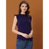 INSPIRE CHIC Women's Ruffled Curved Hem Business Office Vintage Sleeveless Blouse - 2 of 4