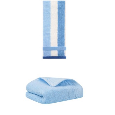 REGALWOVEN Striped Decorative Hand Towels for Bathroom Kitchen Gym 14" x 30"/13" x 29" 2 Pcs