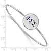 Black Bow Jewelry Sterling Silver Phi Sigma Sigma Greek Life Bangle Bracelet 7 Inch - 2 of 3