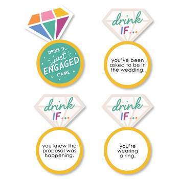 Big Dot of Happiness Drink If Game - Just Engaged - Colorful - Engagement Party Game - 24 Count